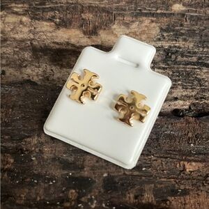 Gold Cross Stud Earrings